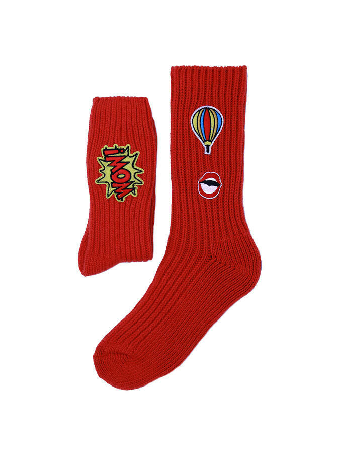 CALZINI CASHMERE PATCH ARANCIONE | Acquista Online Andrea Mariani Firenze